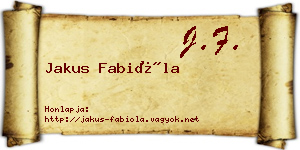 Jakus Fabióla névjegykártya